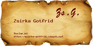 Zsirka Gotfrid névjegykártya